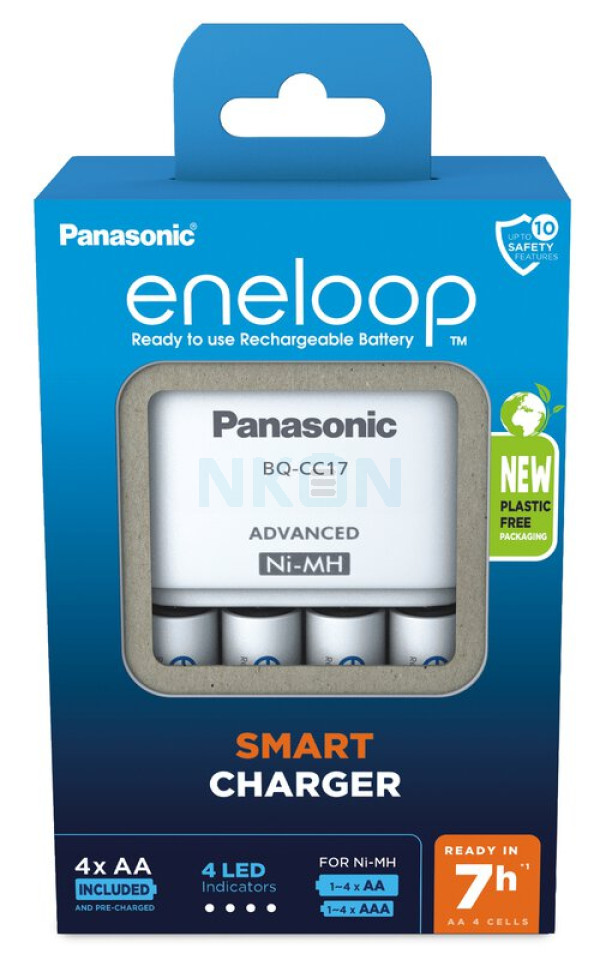 Klooster Onbeleefd wagon Panasonic Eneloop BQ-CC17E batterijlader + 4 AA Eneloop (2000mAh)  (Kartonnen verpakking) - NiMH / NiCd - Batterijlader - Laders | NKON