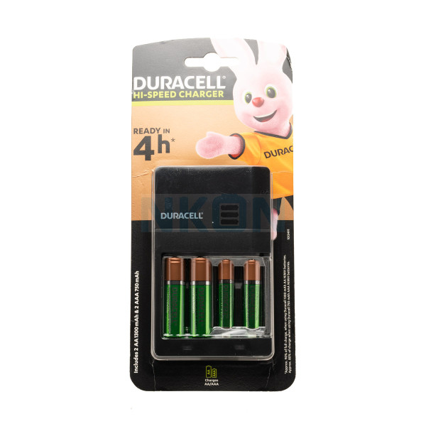 Chargeur de batterie Duracell HI-Speed ​​value + 2 piles AA Duracell  (1300mAh) + 2 piles AAA Duracell (850mAh) - NiMH / NiCd - Chargeurs de  piles - Chargeurs