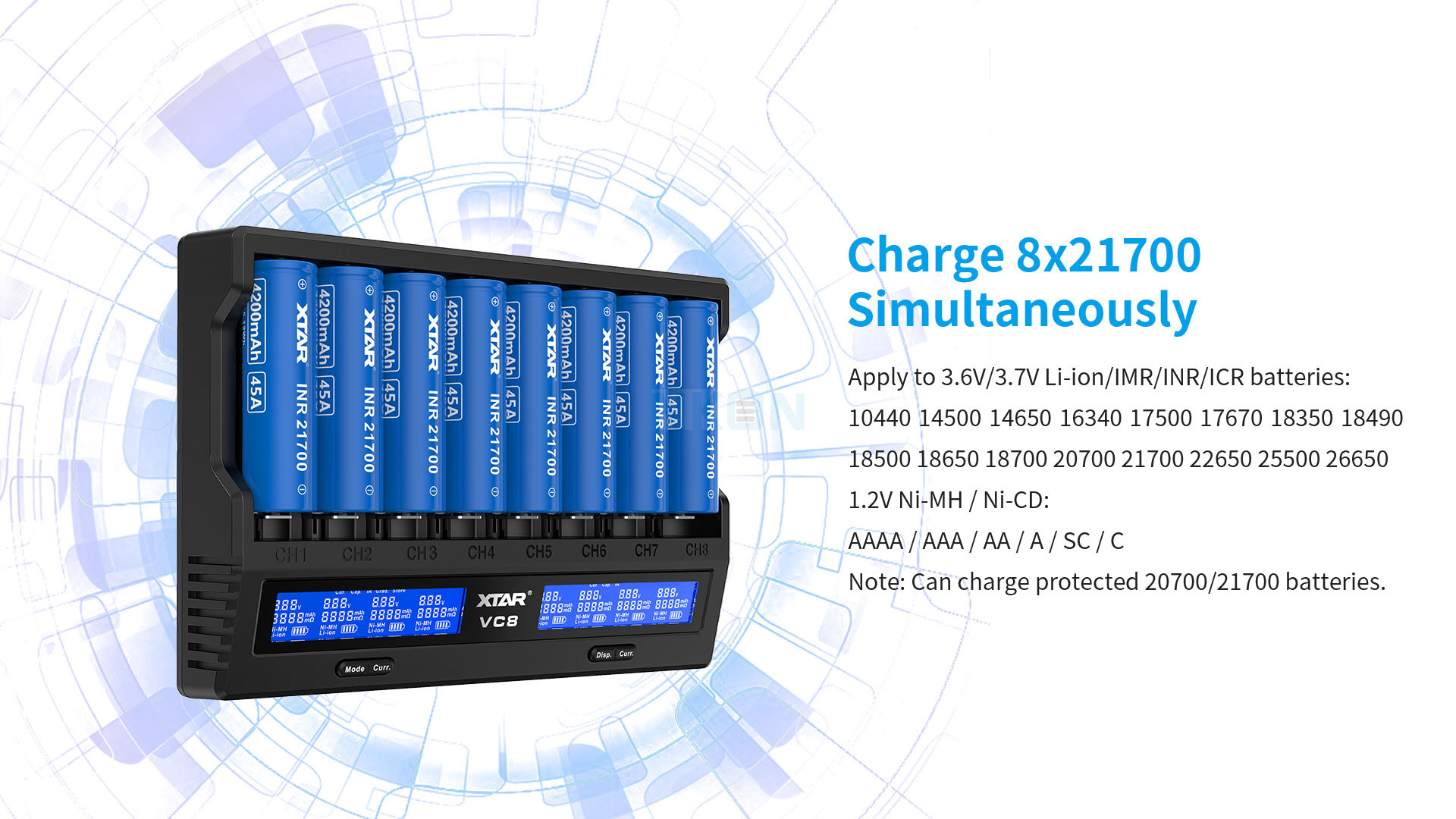Acheter Chargeur USB intelligent à 8 emplacements 1.2V, pour piles  rechargeables AA/AAA NiCd NiMh, chargeur AA AAA, écran LCD